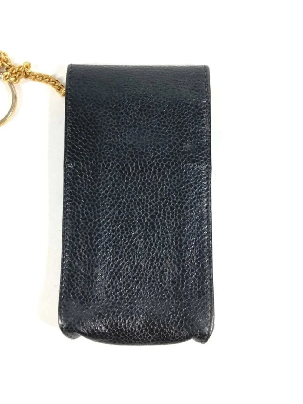 Chanel Cigarette Case CC Logo Caviar Leather Black